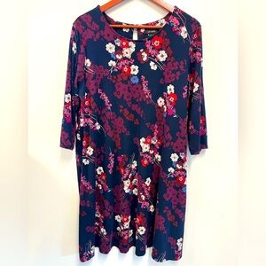 J Jill Petite Swing Dress Scoop Neck 3/4 Sleeves Wearever Women’s Plus xLP